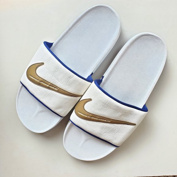 Sail metallic gold off court slip-on slides
